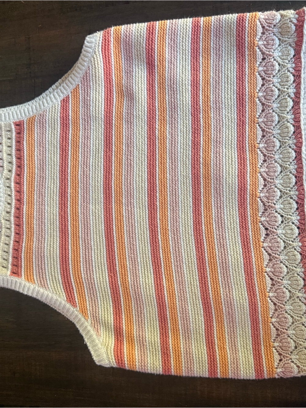 Abercrombie Kids Striped Crochet Sweater Tank Top Size 15/16 Boho Y2K